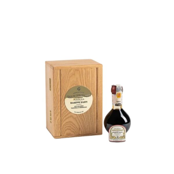 Traditional Balsamico Vinegar from Modena DOP "Tradizionale Affinato" wooden box 100 ml/3 fl oz 