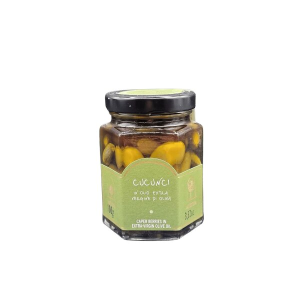 Cucunci Kapernfrucht, Kapernäpfel in extravergine Olivenöl 100 g