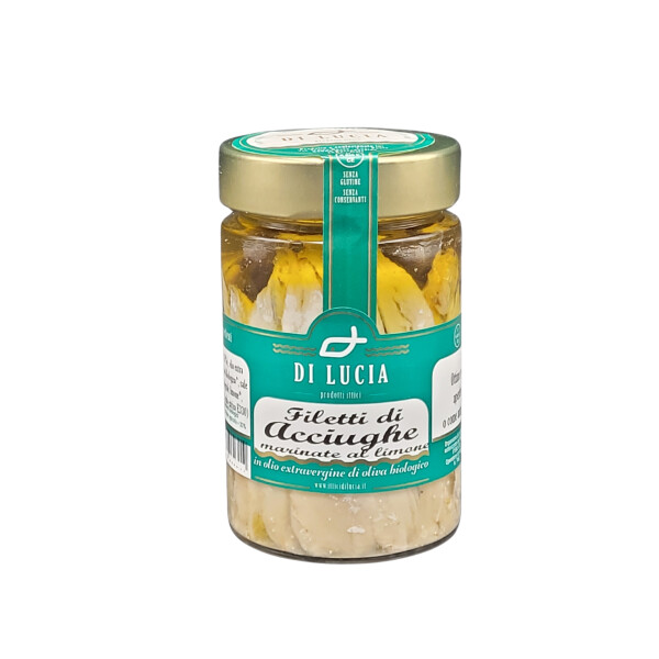 Sardellenfilets mit Zitrone in BIO Extra Vergine Olivenöl 200 g